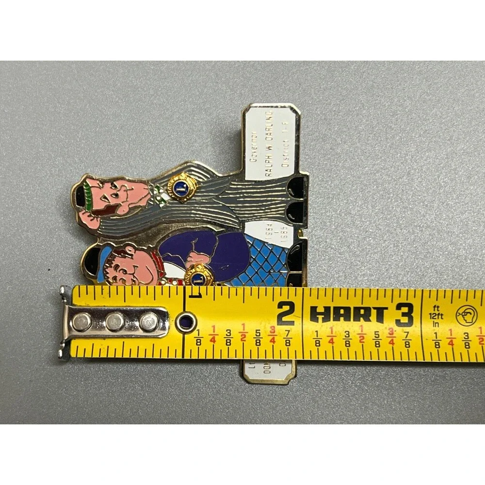 Laurel & Hardy Lion's Club Governor Don Dennstaedt & Ralph W. Darlin Lapel Pin